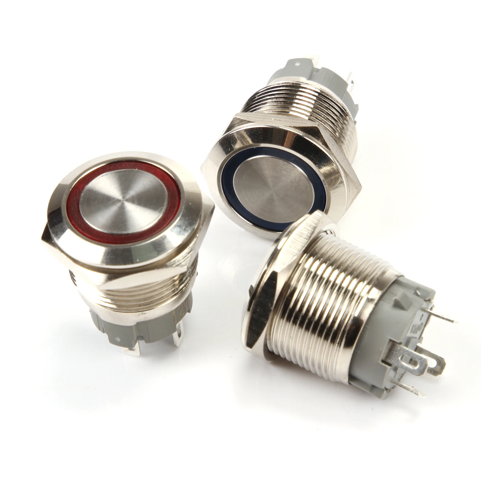 Металлический кольцевой кнопочный переключатель 2 шт./лот 16 мм светодиод 12 В 24 220
