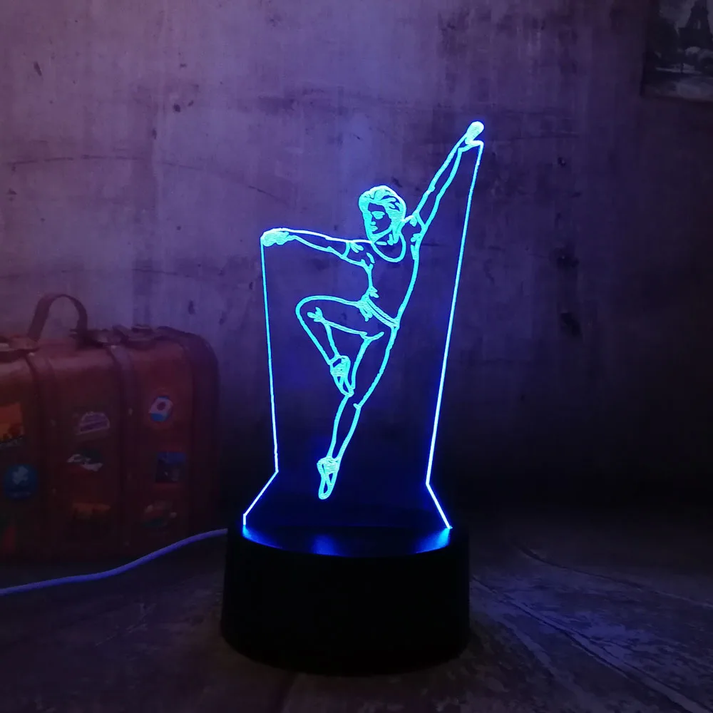 Светодиодный светильник танцор акриловый 3D RGB необычный ночной Светильник USB Сенсорное управление настольная лампа красивый подарок для детской комнаты домашний декор - Испускаемый цвет: Dancer