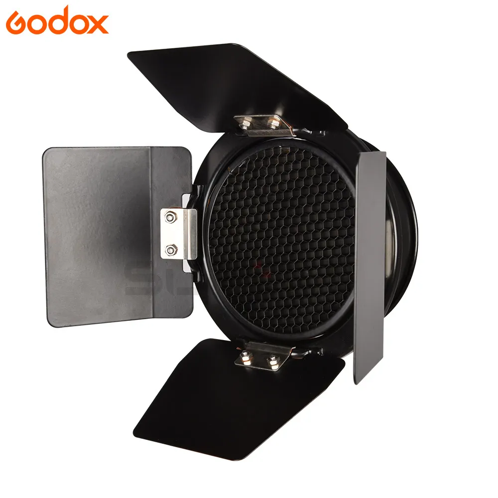Godox BD 03 Barn Door + Honeycomb Grid 4 Color Filter For Photography Video Studio Flash Accessories Universal Mount|Аксессуары для
