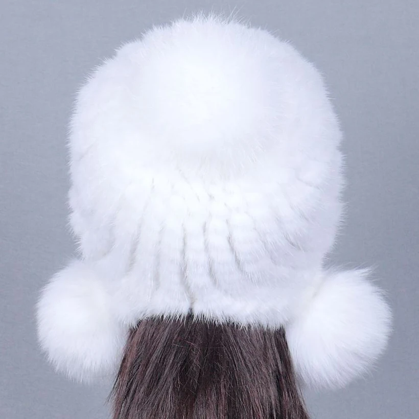 Россия норки Мех животных Шапки для Для женщин девушка зима теплая шапочка Кепки