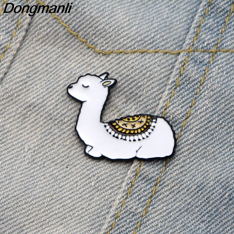 P2260 Dongmanli милая детская лама металлические эмалевые булавки животные альпака