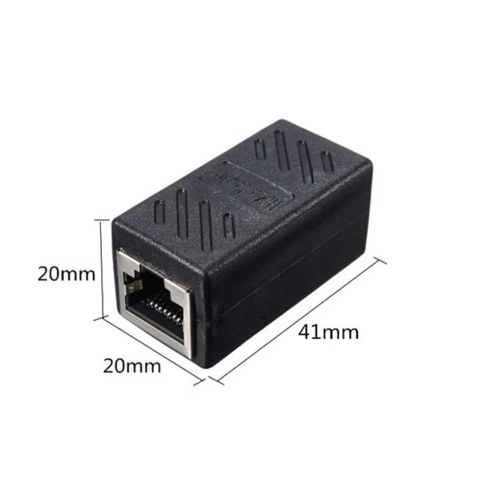 EDAL RJ45 Connector Cat7/6/5e Ethernet Adapter 8P8C Network Extender Extension Cable for 2Pcs Converter |