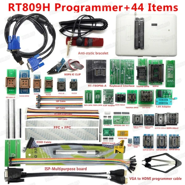 RT809H-44 Adapter Универсальный RT809H памяти на носителе EMMC-программирование NAND Flash+ 44 адаптеры Tsop48 tsop56 адаптер IC зажим испытания лучше, чем RT809F - Цвет: RT809H-44 Adapter