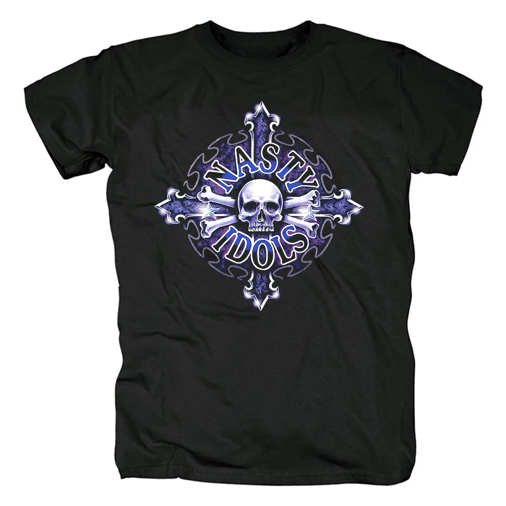 

2 designs Sweden Nasty idols glam metal Rocker men women shirt 3D heavy Metal Punk fitness camiseta skateboard black Skull tee