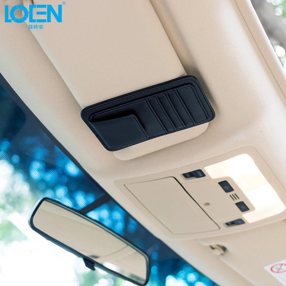 Многофункциональный PU автомобилей Sun Visor Card Пакет для хранения стекол Pen