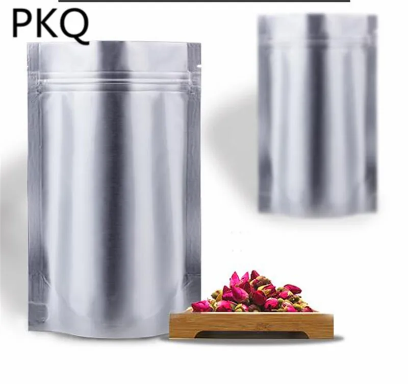7 sizes Silver Zipper Stand Up Bags Aluminum Foil Zip Lock Bag Heat Sealing Packaging Tea/Cookie Storage Pouch 5pcs | Дом и сад