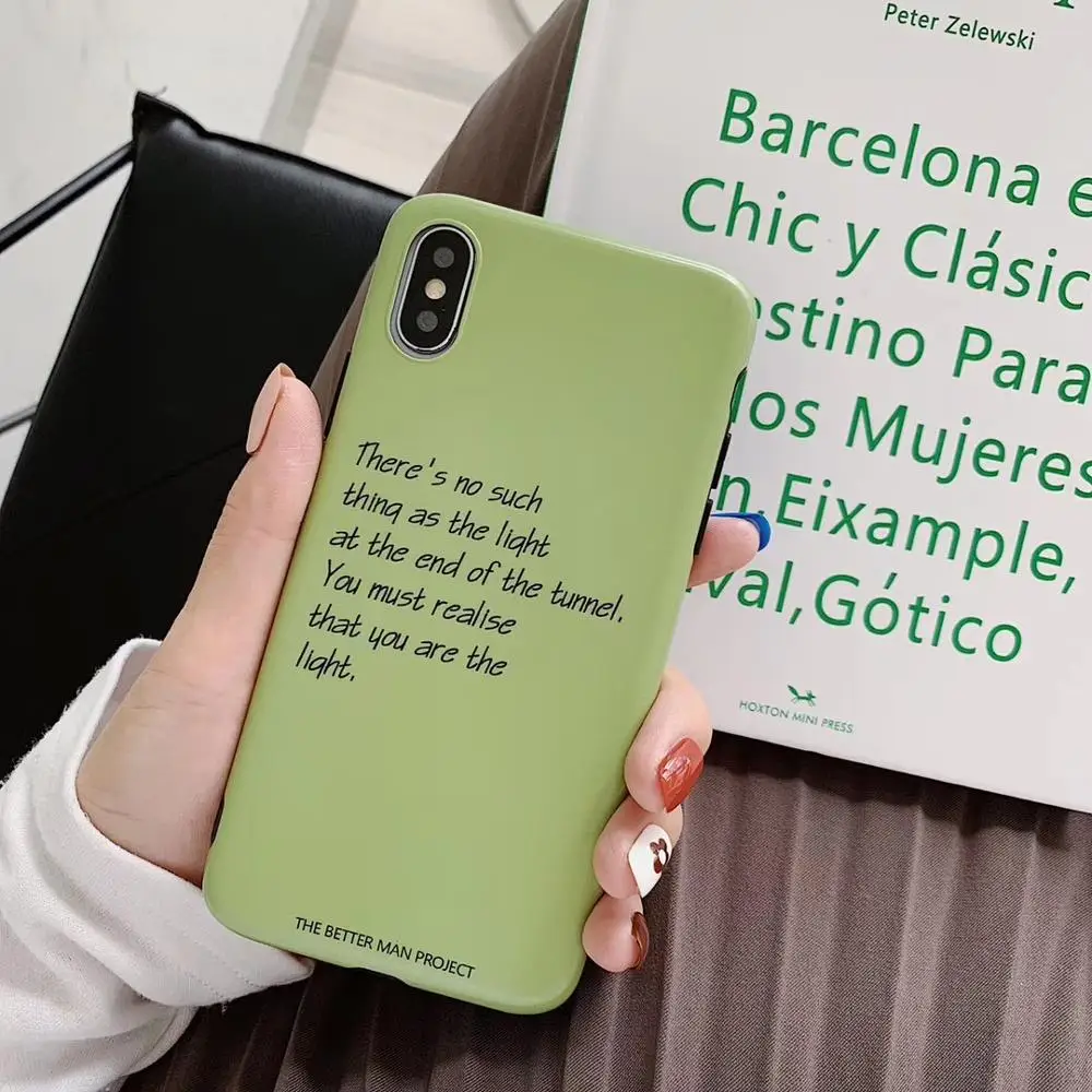 Words Pattern Case For Apple iphone 6 6s 7 8 Plus X XR XS Max Fancy Green Gray Back Cover 6plus 7plus 8plus XSMax TPU Soft Cases | Мобильные