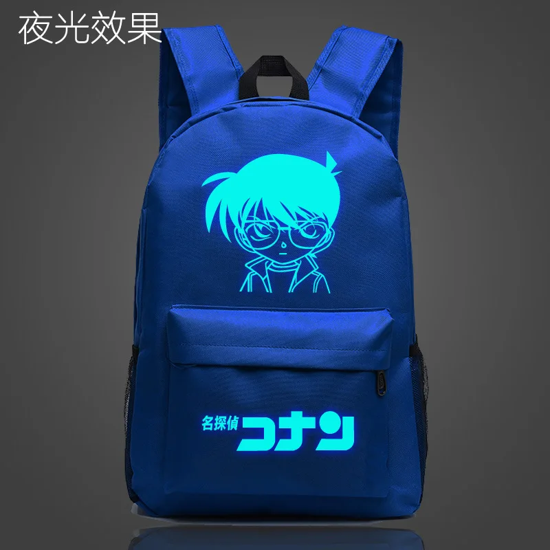 Школьная сумка в стиле аниме Detective Conan светящийся Светящийся рюкзак Студенческая