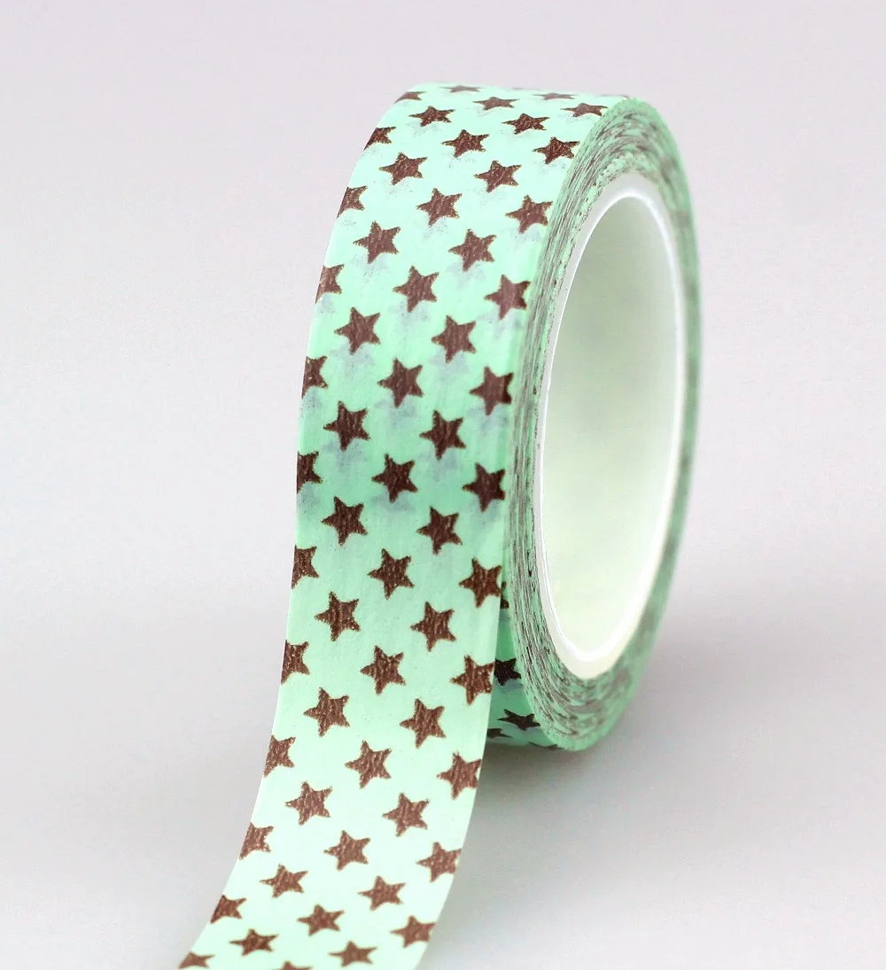 Декоративная лента Синяя Звезда из японской бумаги 1 5*10 метров|washi tape|decorative tapemasking