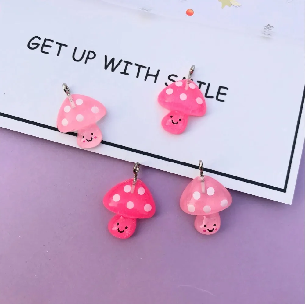 10 шт. маленькие подвески в виде грибов 17 х18 мм|mushroom charm|resin charmscharm mushroom |