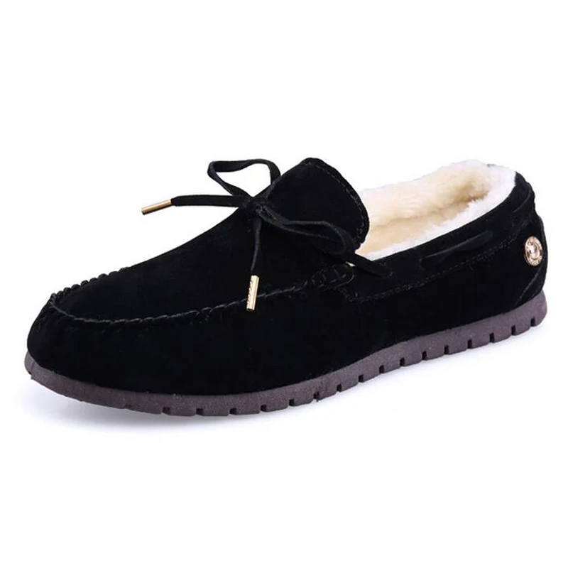 Замша Кожа Мужчины Зима ShoesStyle Ручной Теплый Плюс Размер Человек Зимний Снег