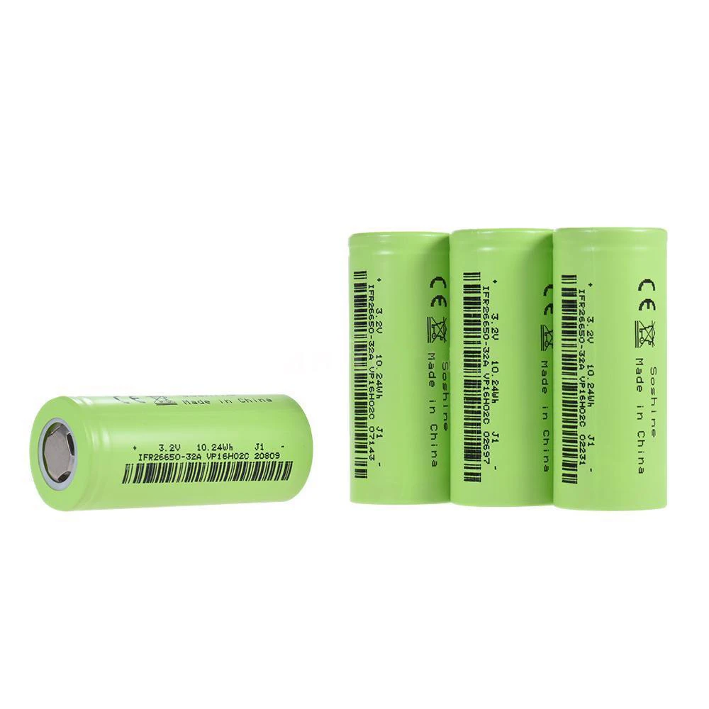 Scls Soshine 4 шт. 3200 мАч 30A 3.2 В ППП 26650 lifepo4 Перезаряжаемые Батарея c1e4 | Электроника