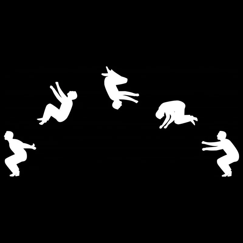 16 4 см * 7 виниловые Стикеры для стайлинга гимнастики Backflip Leap наклейки автомобиля