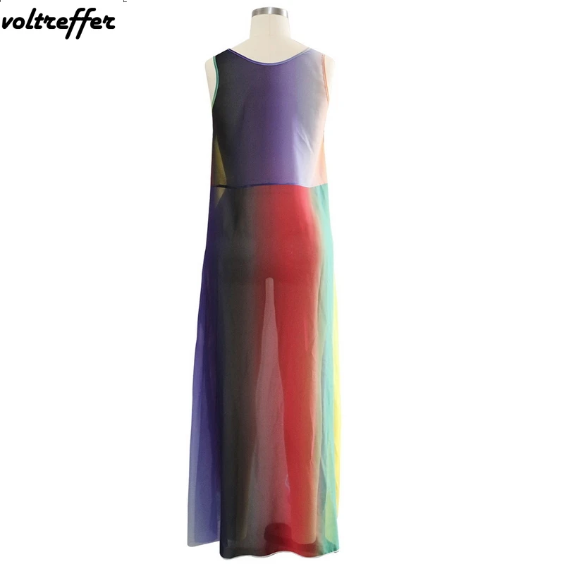 Tye Dye печати Танк сарафан для женщин халат Longue Femme ropa mujer свободные Африканский