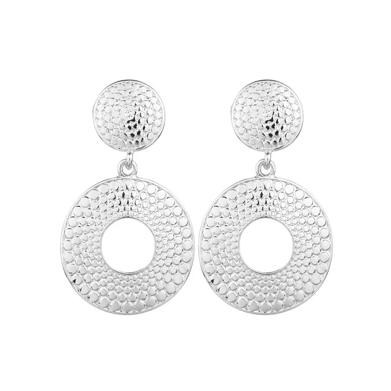 Luxury European Gold Silver Drop Earring Summer Big Spot Circle Long Dangle Earrings For Women Kpop Fashion Dubai Indian Jewelry | Украшения