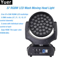 free shipping cree 37x15w rgbw led zooming wash moving head light 5 dmx modes copy robe professional stage lighting equipment