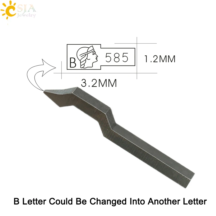 Bent Shank CSJA Новинка года ювелир дизайнер Maker Для женщин глава B 585 Золото кольцо, браслет ювелирные изделия Нержавеющая сталь метка, штамп Штамповочный Инструмент пресс-форм E685 - Цвет: Bent Shank