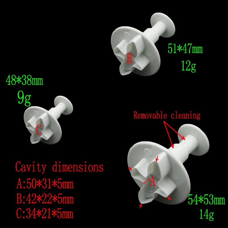 3 шт./компл. формы в форме сердца любовь шоколадная бабочка торт порезанная форма