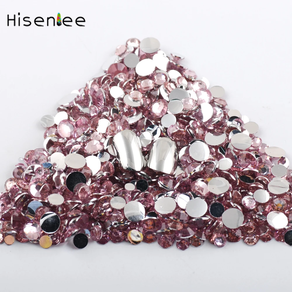 2000PCS Light Pink High Quality Resin Flat Round Face Fashion Rhinestone Style Design For Jewelry Decoration DIY Sweet Nail Art | Красота и