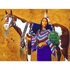 YUMEART DIY квадратная алмазная живопись, американские жители, индийская женщина и лошадь, вышивка крестиком, мозаика, алмазная вышивка, узор