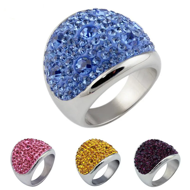 Женские круглые кольца Anillos из нержавеющей стали белый черный серый синий