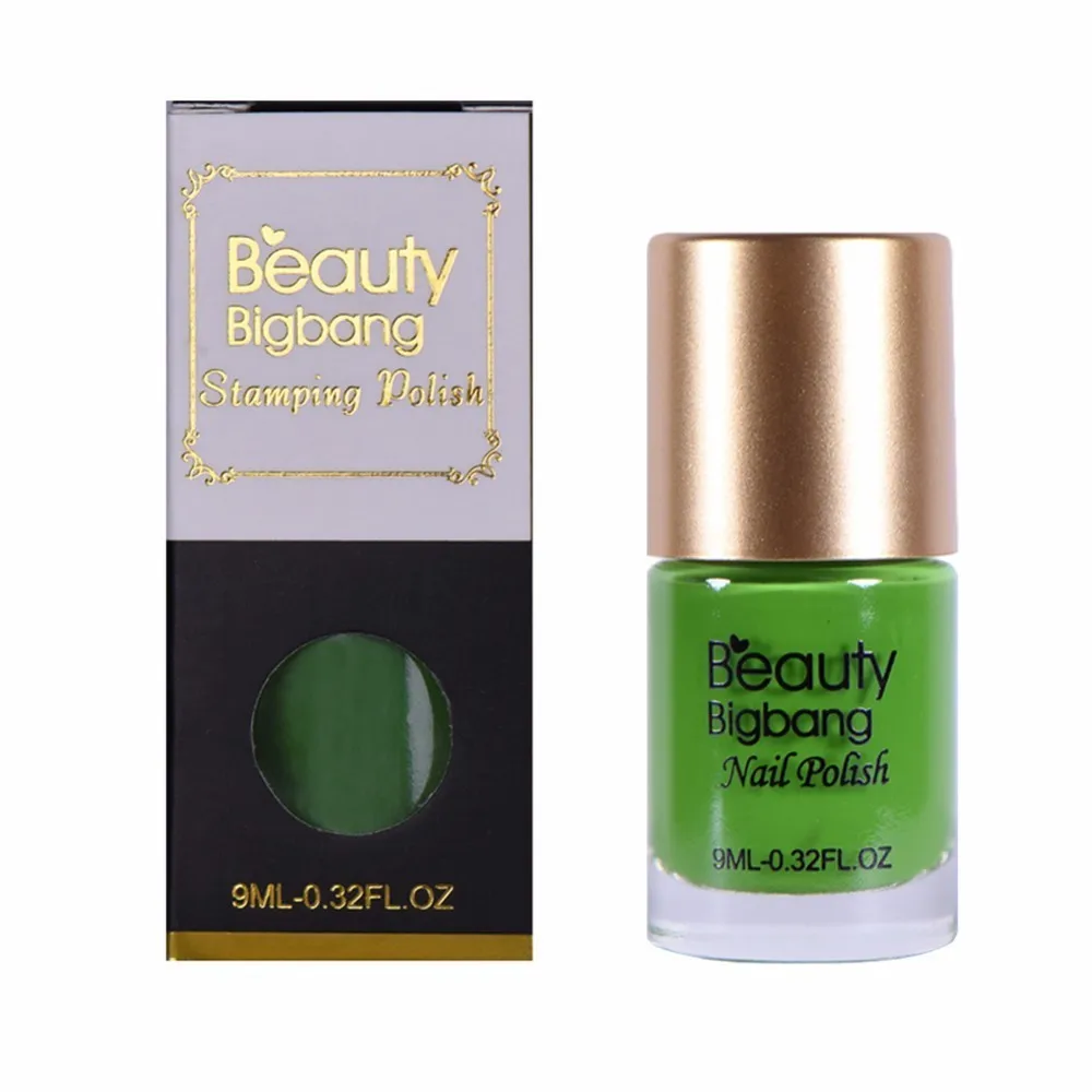 BEAUTYBIGBANG 12 цветов стемпинг ногтей покрытие 9 мл 1 шт красочная печать лак для пластина для стемпинга для нейл-арта