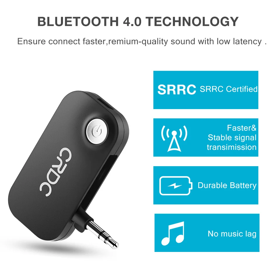 CRDC приемник Bluetooth Портативный 4 0 аудио музыка беспроводной Кабель-адаптер