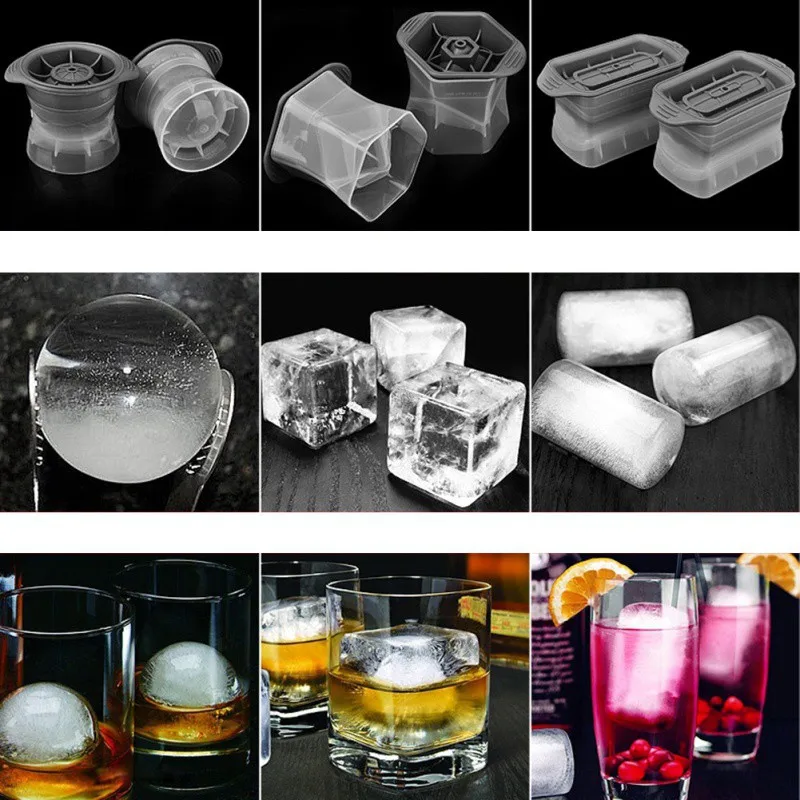 DIY сферические квадратные формы для льда идеальный ледяной шар для коктейлей виски напиток бар круглая форма для льда кухонный инструмент для мороженого