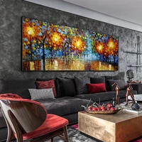 arthyx handpainted modern home decor wall art picture rainy days the street palette knife oil painting on canvas for living room