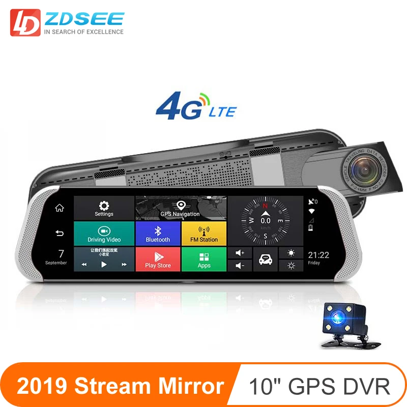 LDZDSEE ADAS 4G Автомобильный видеорегистратор 10 &quotзеркало заднего вида камера Full HD 1080P