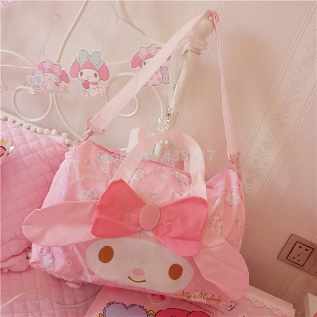Милый розовый My Melody черный котенок кошка Складная складная дорожная сумка на колесах сумка-мессенджер вещевой мешок для женщин девочек ручной Багаж