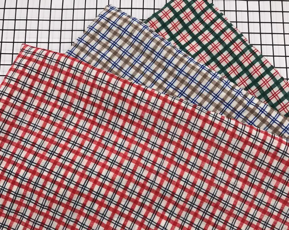 Оптовая продажа 3 цвета Тканые Классический решетки ткани тюль платья принт