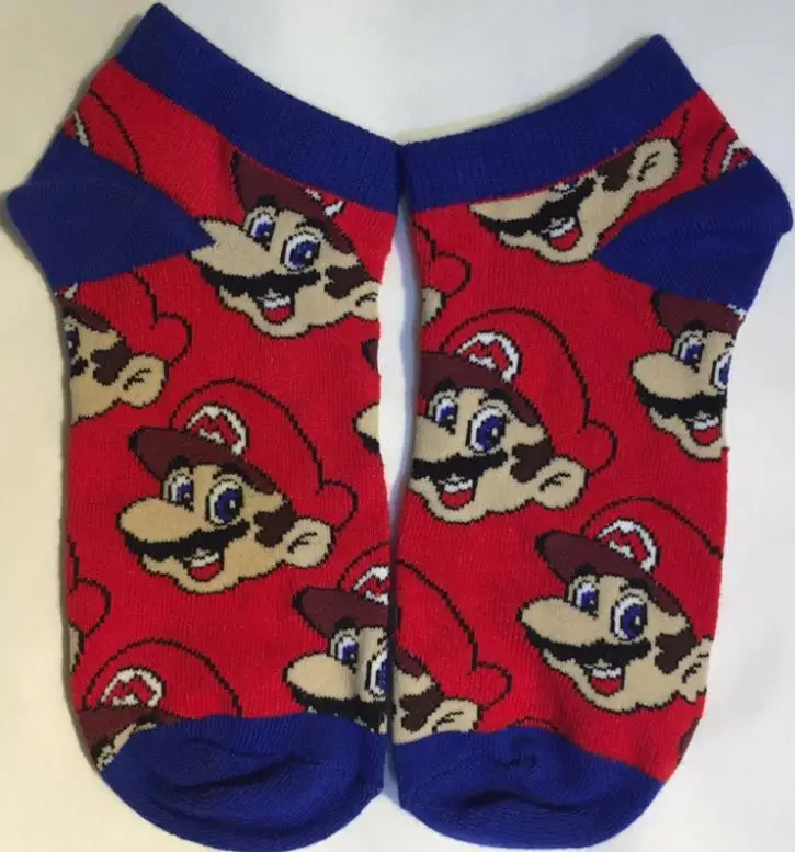 1 Pair new cute Anime Mario Bros Cartoon Kids cotton short Socks plush Toys Super Mario Cosplay Socks Children Gift Toys