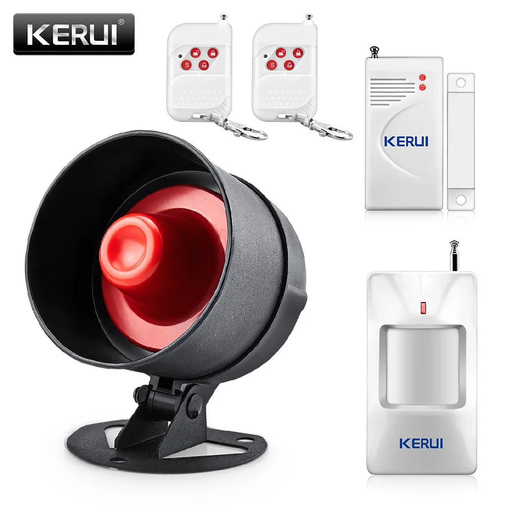 kit 7 KERUI DIY 100 дБ беспроводная локальная сигнализация системы безопасности домашняя сирена спикер охранная инфракрасная сигнализация детектор датчик двери комплект сигнализации - Цвет: kit 7