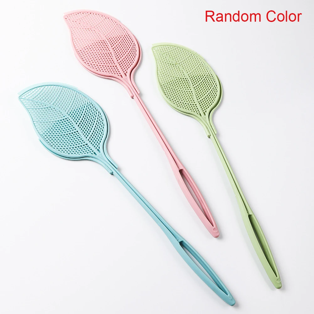 Plastic Fly Swatter Anti Mosquito Durable Pest Control Trap Killer Manual Repellents Long Handle Insect With Dustpan Household