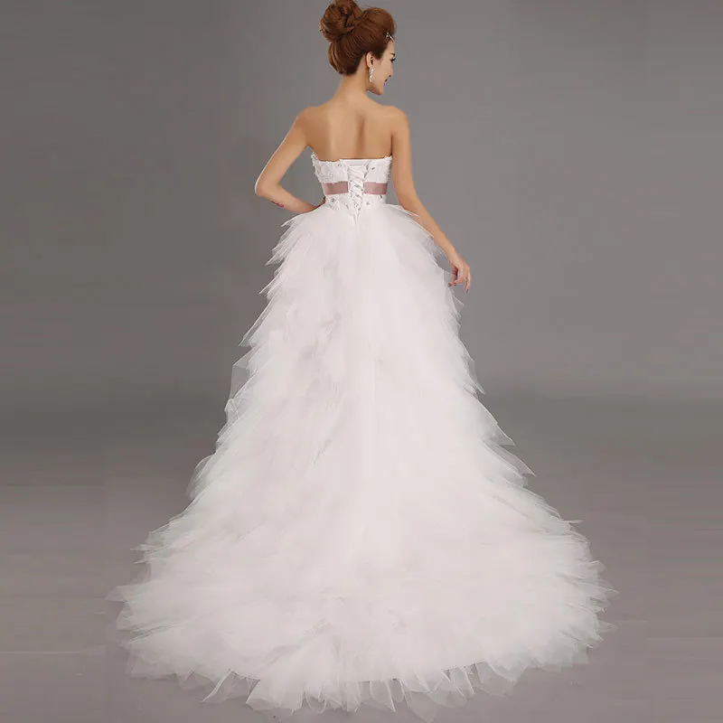 Женское свадебное платье принцессы официальное с коротким шлейфом 2-28 Вт 2016 |