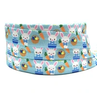 5 yards 16mm easter carrot festival printed foe ribbon elastic for sewing strap girl hair tie headbands hair accessories