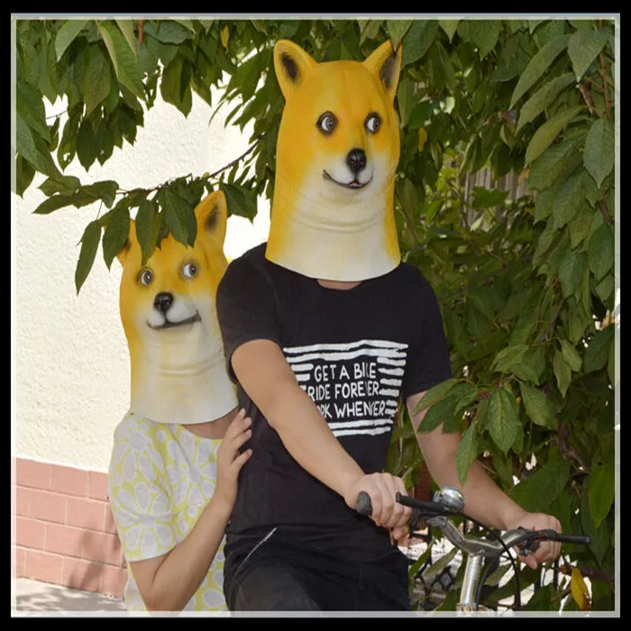 2016 Новинка! Забавная голова doge 3D латексная маска для косплея костюм на Хэллоуин God