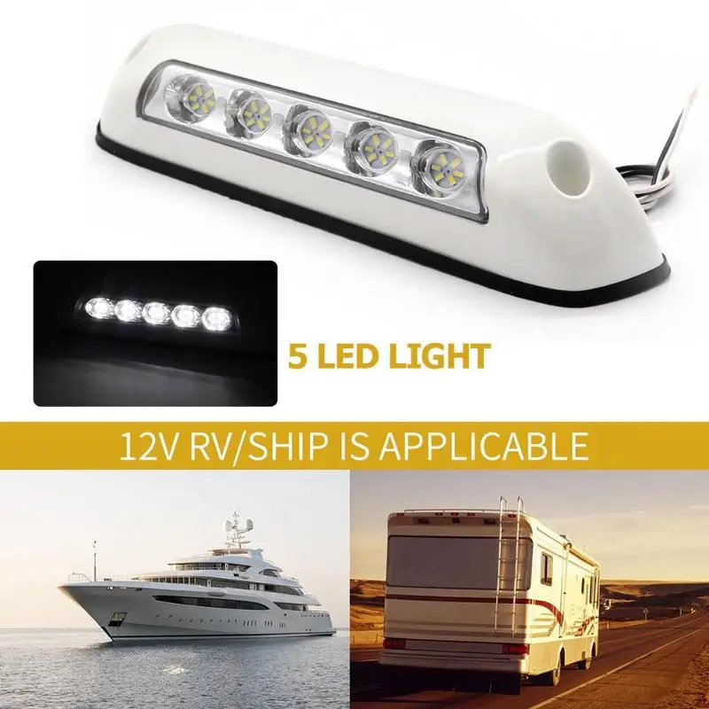 VODOOL 12V 2.6W LED RV Awning Porch Light IP67 Waterproof For Marine Caravan Camper Trailer Motorhome 5LED Exterior Camping Lamp |