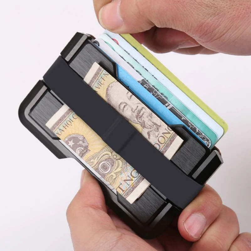 Лидер продаж компактный кошелек с блокировкой RFID деловые алюминиевые держатели