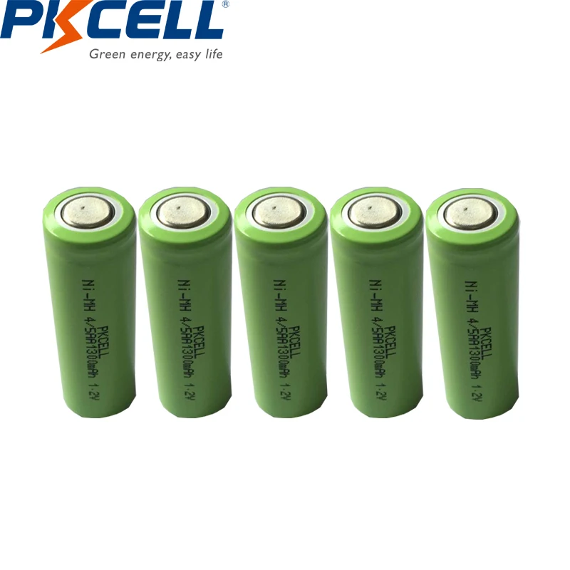 5 шт. PKCELL 4/5AA 1300 mah 1 2 v NIMH аккумуляторная батарея 4/5 aa 14430 батареи в плоской верхней