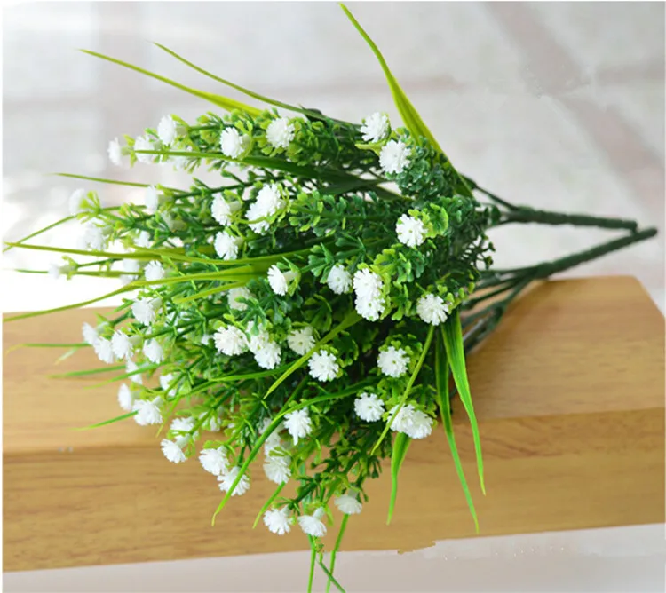 Небольшой искусственный зеленый растения Трава поддельные Цветочные Пластик