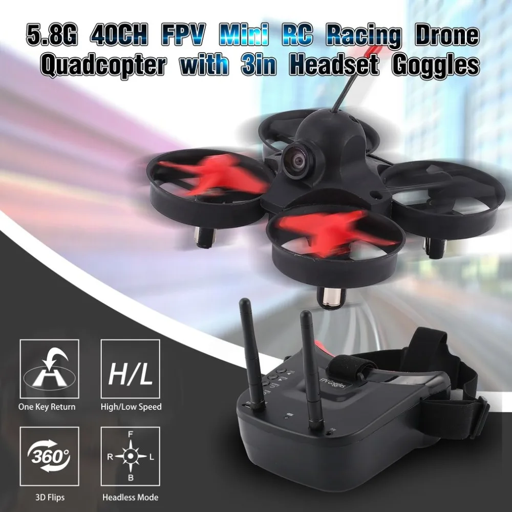 OCDAY 5 8G 40CH FPV камера Мини RC гоночный Дрон Квадрокоптер самолет с 3in гарнитура