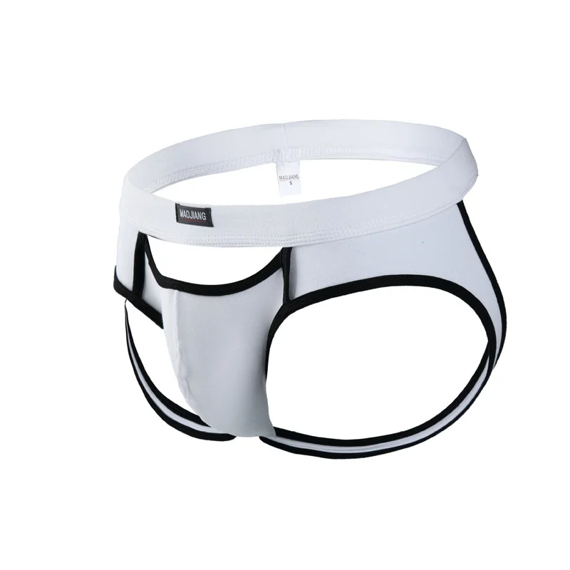 

Sexy Men Underwear Jockstrap U-convex Pouch Open Butt Panties Low Waist Gay Thong G String Hollow Out Thongs Male Underpants