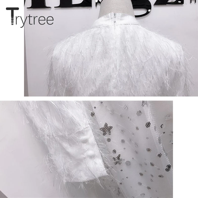 Trytree весеннее романтичное лоскутное Сетчатое платье с блестками женские