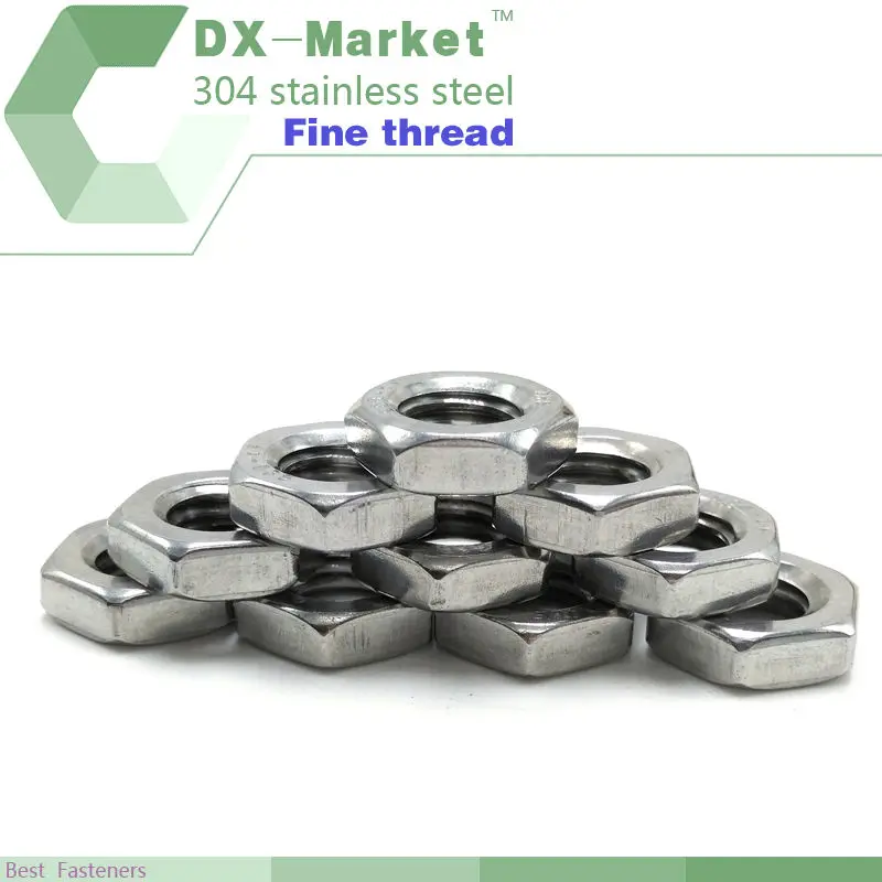 

M14 * 1,0 p, 30 шт, нержавеющая сталь 304 тонкая резьба Шестигранная тонкая гайка, B003