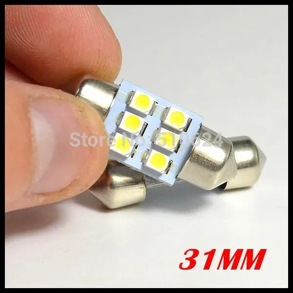 СВЕТОДИОДНАЯ Гирлянда 6smd 1210 3528 smd C5W 31 мм/36 мм/39 мм/42 мм купольсветильник лампа 6