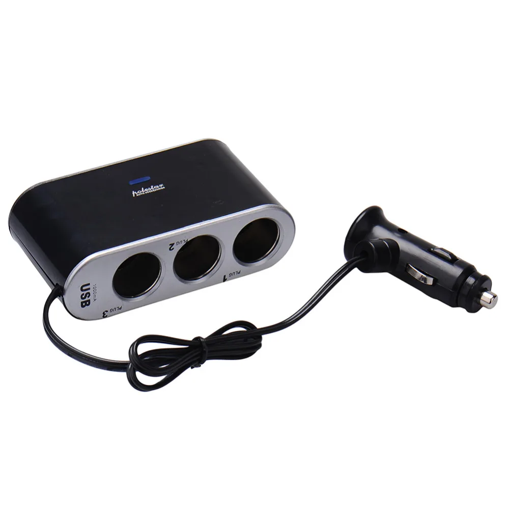 Машинная Зажигалка для сигарет 3 х полосная сплиттер адаптер DC12V USB Порты и