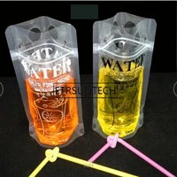 500pcs 500ml frosted clear beverage bag food pouch packaging plastic bags self sealed drinking bag