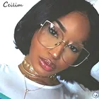 Большие прозрачные очки для женщин, большая оправа для очков кошачий глаз, в стиле ретро, женские металлические оправы, искусственные очки, прозрачные очки, Oculos